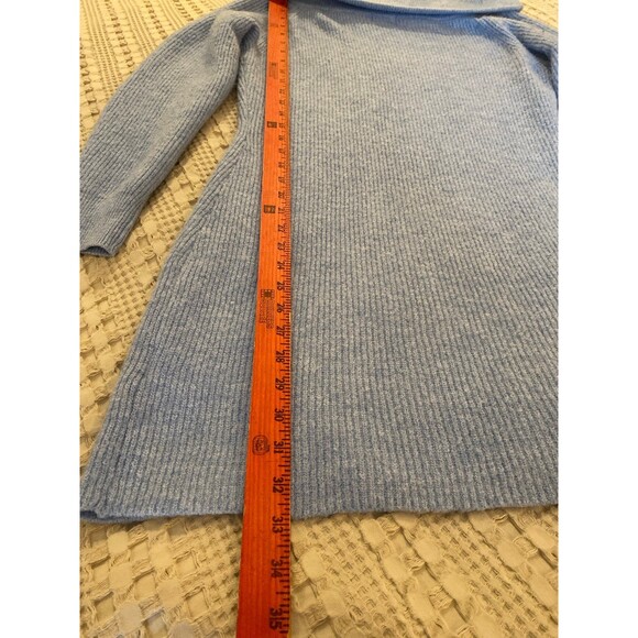 H&M Womans Sweater Dress Sz Large Baby Blue Fuzzy Soft Stretchy Stylish Comfy - Picture 6 of 8